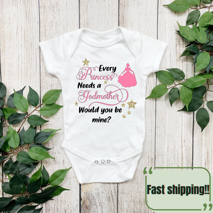 Every princess needs a Fairy Godmother, Baby onesie - JJs Mini Fashionistas